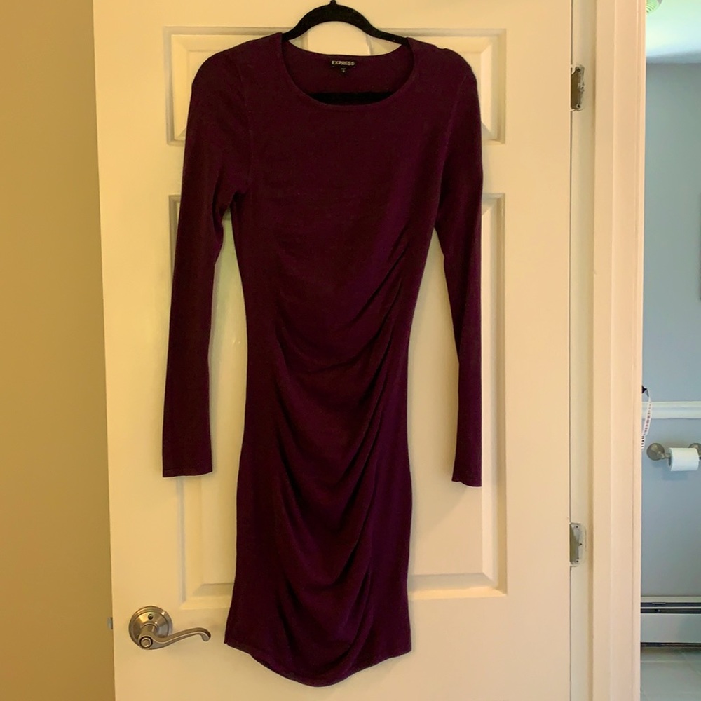 Eggplant colored express sweater dress